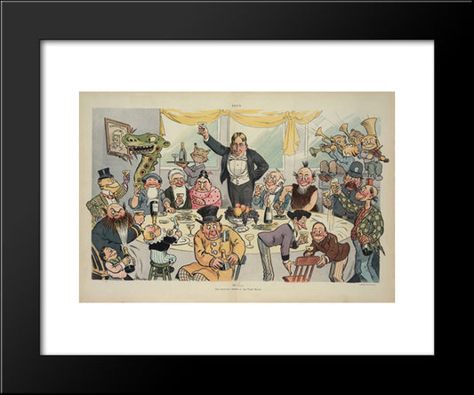 William Randolph Hearst Hosting A Dinner For A Gathering Of Cartoon Characters At The White House 20x24 Black Modern Wood Framed Art Print Poster by Library of Congress