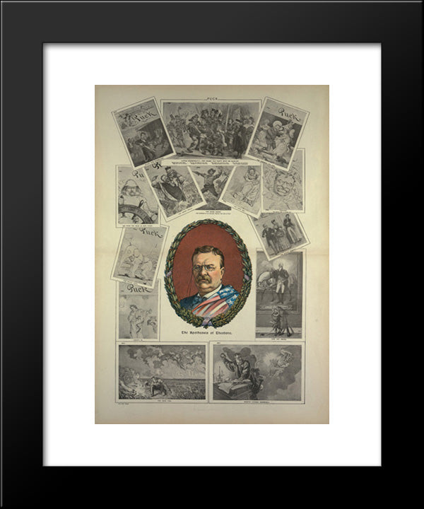 The Apotheosis Of Theodore 20x24 Black Modern Wood Framed Art Print Poster by Library of Congress