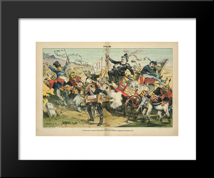 A Hard Pull 20x24 Black Modern Wood Framed Art Print Poster by Library of Congress