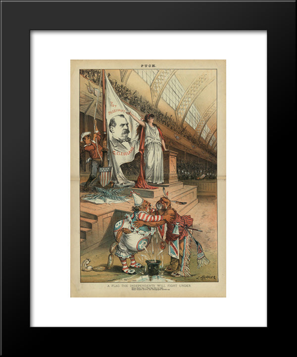 A Flag The Independents Will Fight Under 20x24 Black Modern Wood Framed Art Print Poster by Library of Congress