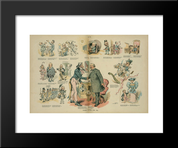 Puck'S Valentines For 1894 20x24 Black Modern Wood Framed Art Print Poster by Library of Congress