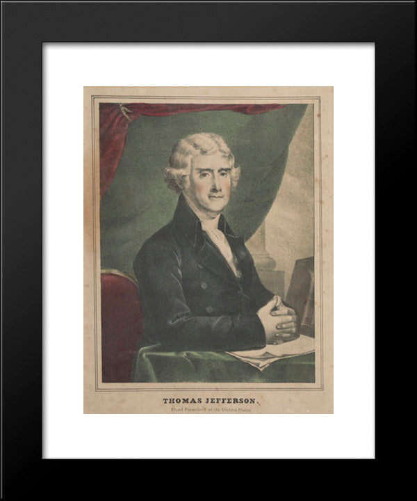 Thomas Jefferson--Third President Of The United States 20x24 Black Modern Wood Framed Art Print Poster by Library of Congress