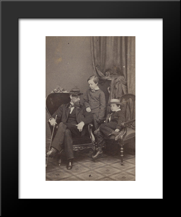 Willie And Tad Lincoln, Sons Of President Abraham Lincoln, With Their Cousin Lockwood Todd 20x24 Black Modern Wood Framed Art Print Poster by Library of Congress