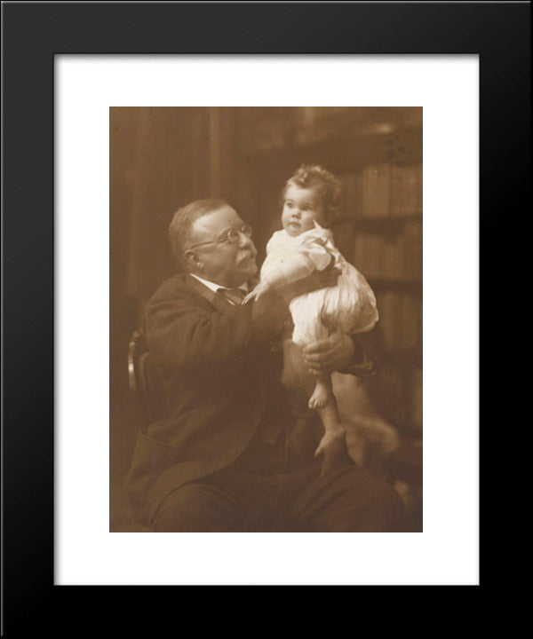President Roosevelt, Seated, Holding An Infant Grandchild 20x24 Black Modern Wood Framed Art Print Poster by Library of Congress