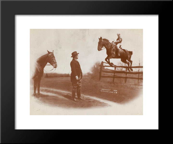 President Roosevelt And Son, Theodore Jr. 20x24 Black Modern Wood Framed Art Print Poster by Library of Congress