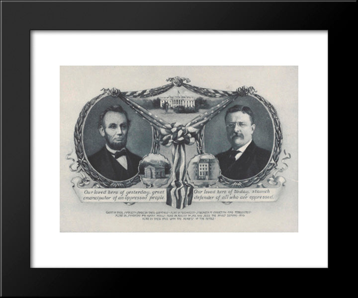 Lincoln And Roosevelt 20x24 Black Modern Wood Framed Art Print Poster by Library of Congress