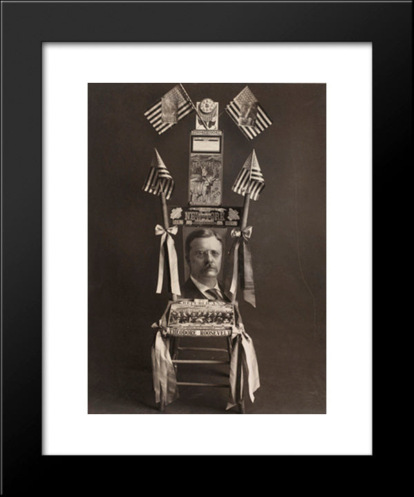 This 'Chair' Was Occupied By President Roosevelt As Delegate From New York To The Republican National Convention At Philadelphia June 19-21 1900 / 20x24 Black Modern Wood Framed Art Print Poster by Library of Congress