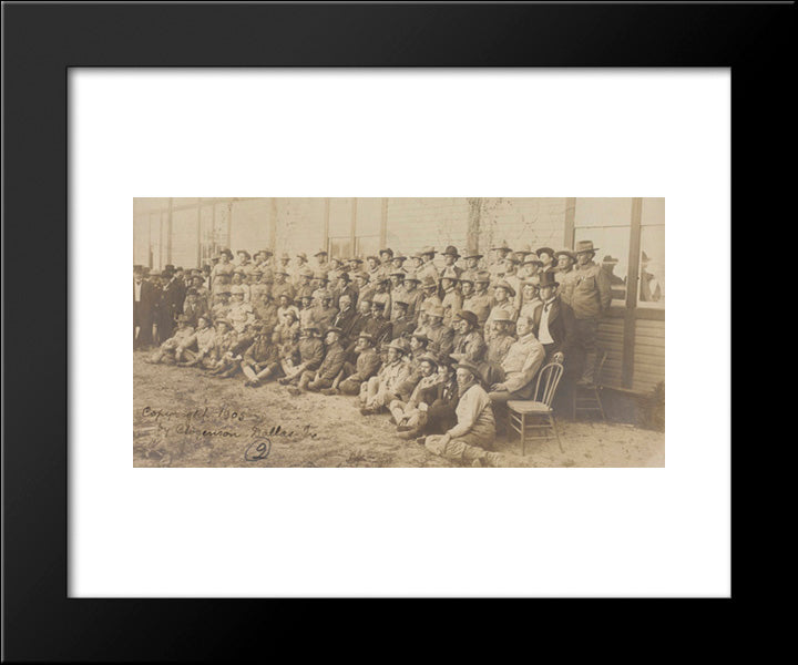 President Roosevelt & Gen. Yuing (Sp?) And Rough Riders At San Antonio 20x24 Black Modern Wood Framed Art Print Poster by Library of Congress