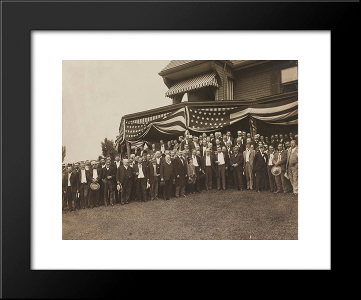 President Roosevelt, Members Of The Notification Committee, And Guests, Sagamore Hill, Oyster Bay, N.Y. 20x24 Black Modern Wood Framed Art Print Poster by Library of Congress