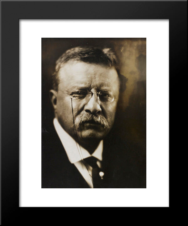 Ex-President Theodore Roosevelt, Head-And-Shoulders Portrait, Facing Front 20x24 Black Modern Wood Framed Art Print Poster by Library of Congress