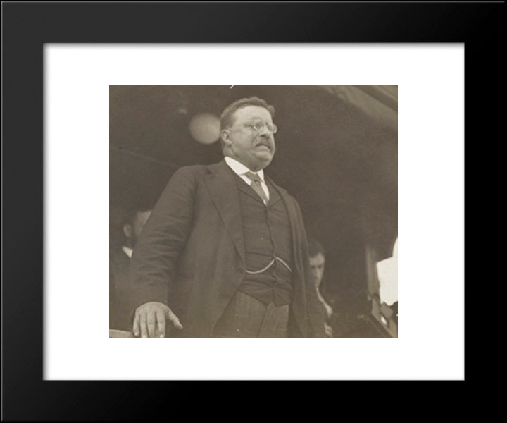 Ex President Roosevelt Speaking At Missouri Valley, Iowa, Aug. 21, 1910 20x24 Black Modern Wood Framed Art Print Poster by Library of Congress
