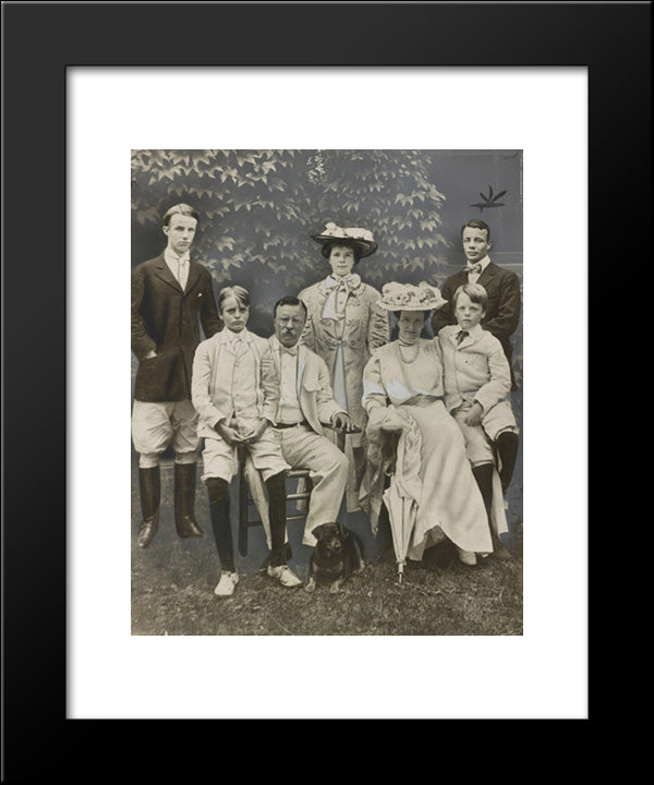 Mr. And Mrs. Theo Roosevelt & Family 20x24 Black Modern Wood Framed Art Print Poster by Library of Congress