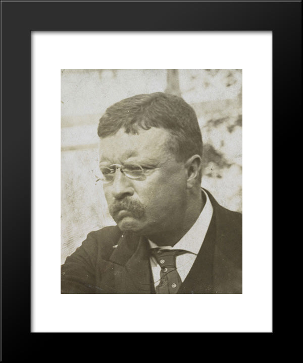 Theodore Roosevelt, Bust Portrait, Facing Left 20x24 Black Modern Wood Framed Art Print Poster by Library of Congress