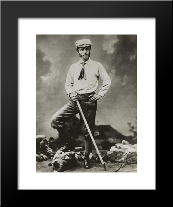 Theodore Roosevelt Mountain Climbing In The West,1880 20x24 Black Modern Wood Framed Art Print Poster by Library of Congress
