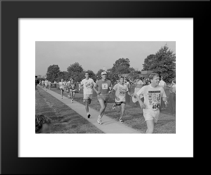 Vice President Al Gore And Others Running In The Nike Capital Challenge Race, Washington, D.C. 20x24 Black Modern Wood Framed Art Print Poster by Library of Congress