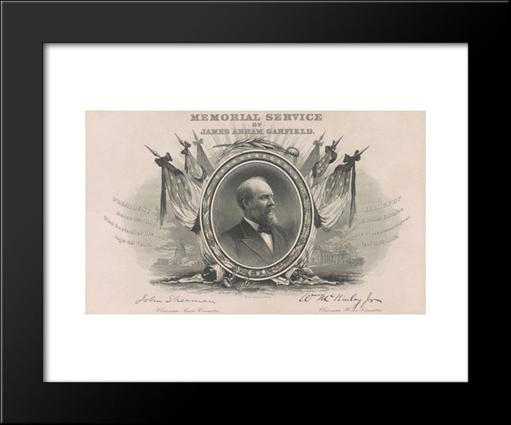 Memorial Service Of James Abram Garfield 20x24 Black Modern Wood Framed Art Print Poster by Library of Congress
