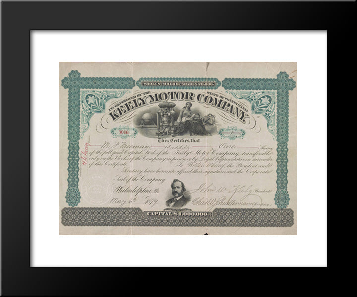 Incorporated By The State Of Pennsylvania Keely Motor Company 20x24 Black Modern Wood Framed Art Print Poster by Library of Congress