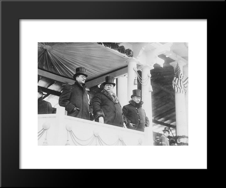 President Taft Is Here Photographed With Edward F. Stallwagon [I.E. Edward J. Stellwagen], Chief Of The Inaugural Committee 20x24 Black Modern Wood Framed Art Print Poster by Library of Congress
