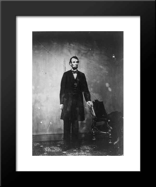 President Abraham Lincoln, Full-Length Portrait, Standing 20x24 Black Modern Wood Framed Art Print Poster by Library of Congress