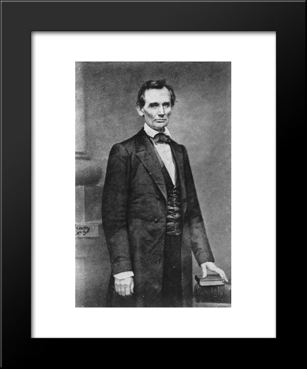 Abraham Lincoln, Candidate For U.S. President, Three-Quarter Length Portrait, Before Delivering His Cooper Union Address In New York City 20x24 Black Modern Wood Framed Art Print Poster by Library of Congress