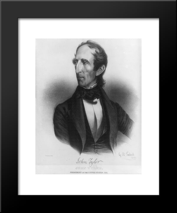 John Tyler, President Of The United States, 1841. Born 29Th Day Of March 1790 20x24 Black Modern Wood Framed Art Print Poster by Library of Congress