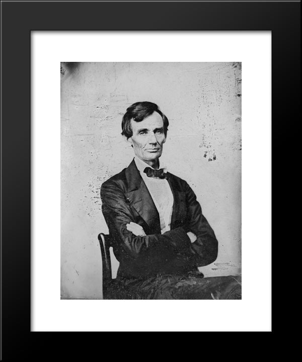 Abraham Lincoln, Candidate For U.S. President. Half-Length Portrait, Seated, Facing Front 20x24 Black Modern Wood Framed Art Print Poster by Library of Congress