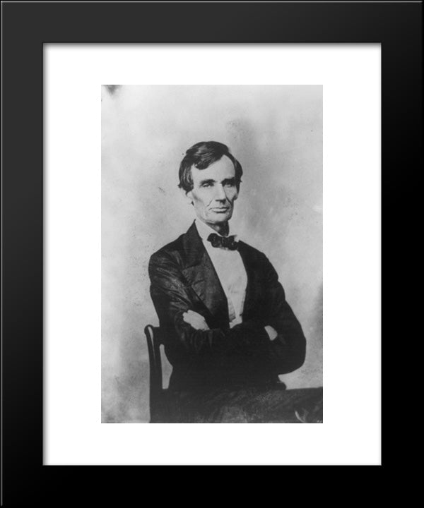 Abraham Lincoln, Candidate For U.S. President. Half-Length Portrait, Seated, Facing Front 20x24 Black Modern Wood Framed Art Print Poster by Library of Congress