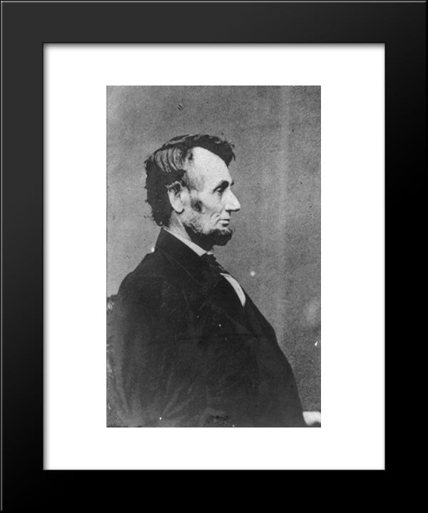 Portrait Profile Of President Abraham Lincoln, Facing Right And Seated 20x24 Black Modern Wood Framed Art Print Poster by Library of Congress