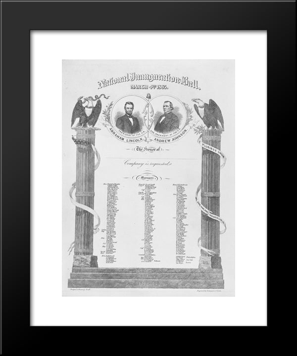 National Inauguration Ball, March 4Th 1865 20x24 Black Modern Wood Framed Art Print Poster by Library of Congress