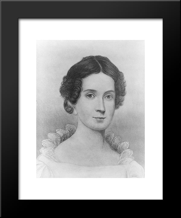 Mrs. John Tyler, Head-And-Shoulders Portrait, Facing Front 20x24 Black Modern Wood Framed Art Print Poster by Library of Congress