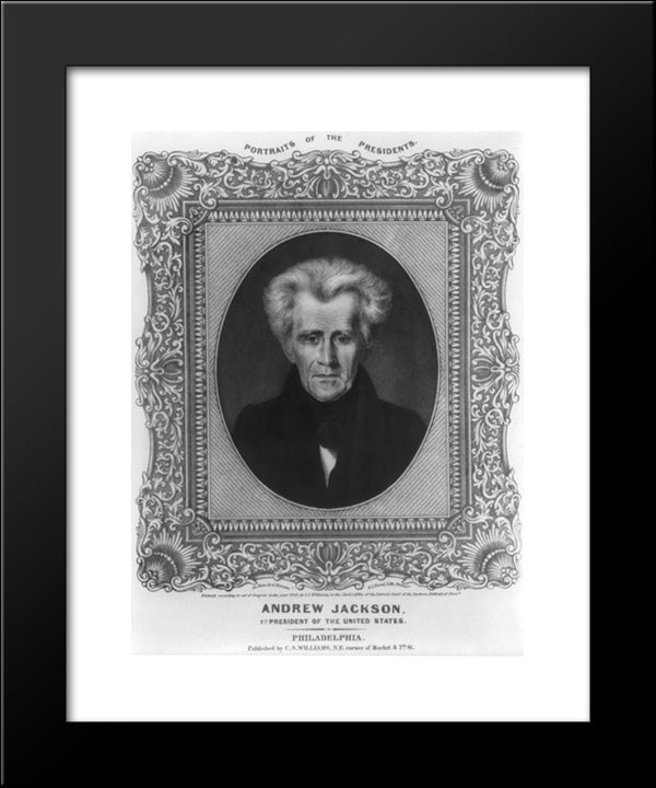 Andrew Jackson, 7Th President Of The United States 20x24 Black Modern Wood Framed Art Print Poster by Library of Congress