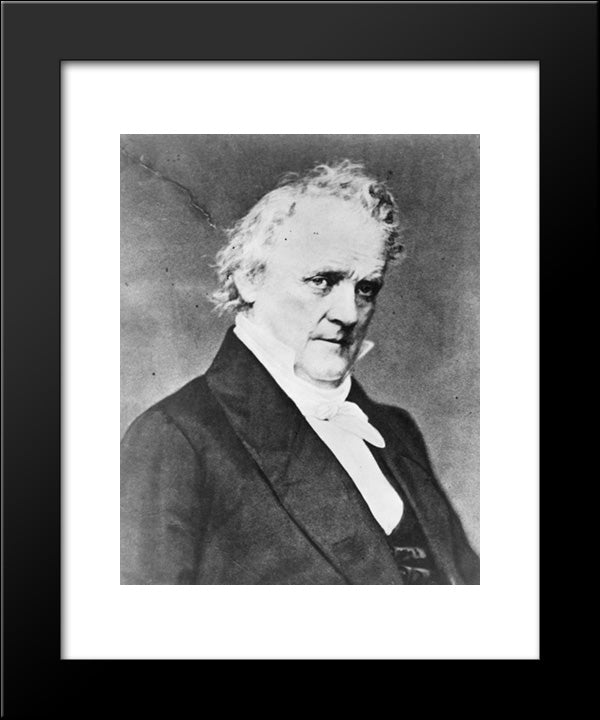 James Buchanan, Bust Portrait, Facing Right 20x24 Black Modern Wood Framed Art Print Poster by Library of Congress