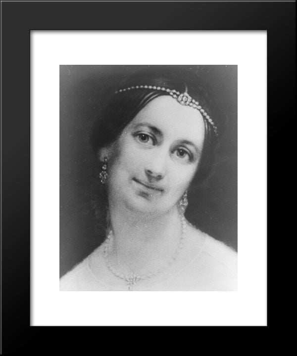 Mrs. John (Julia Gardiner) Tyler, (2Nd Wife And White House Hostess Of President Tyler) 20x24 Black Modern Wood Framed Art Print Poster by Library of Congress