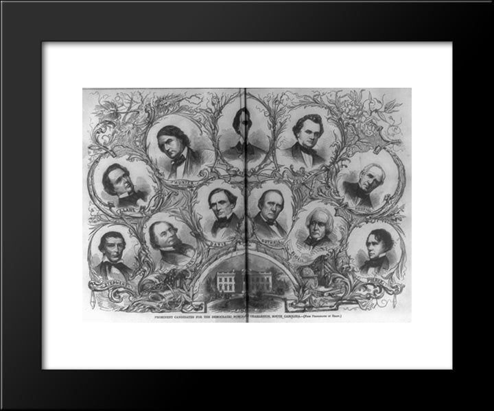 Prominent Candidates For The Democratic Nomination At Charleston, S.C. 20x24 Black Modern Wood Framed Art Print Poster by Library of Congress