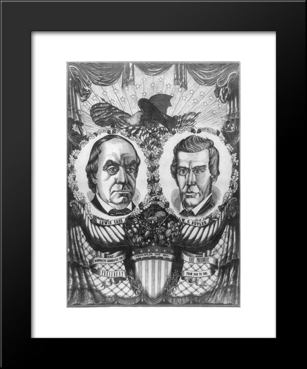 Principles, Not Men.' The Democratic Candidates For President And Vice President From 1849 To 1853 20x24 Black Modern Wood Framed Art Print Poster by Library of Congress