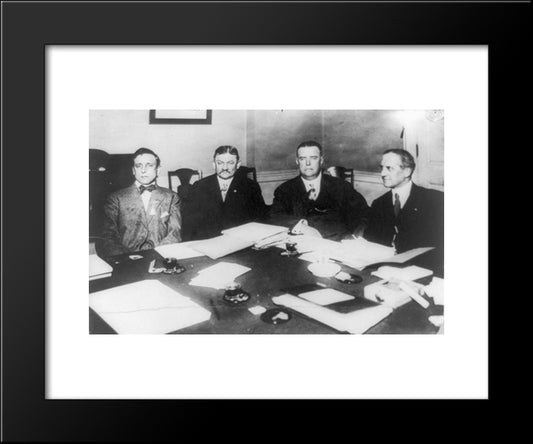 National Baseball Commission, Jan. 1909--Left To Right: Harry Pulliam, Aug. Herrmann, Ban Johnson, J.E. Bruce, Secy. 20x24 Black Modern Wood Framed Art Print Poster by Library of Congress