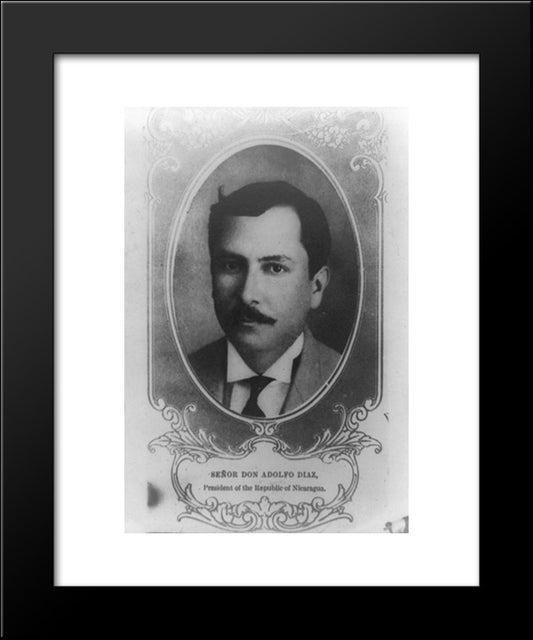 Senor Don Adolfo Diaz, President Of The Republic Of Nicaragua 20x24 Black Modern Wood Framed Art Print Poster by Library of Congress