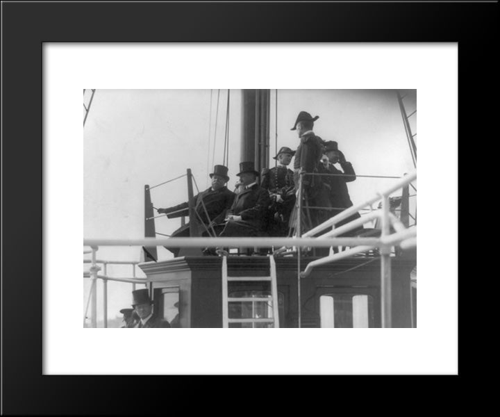 President William Taft On The Ship Mayflower 20x24 Black Modern Wood Framed Art Print Poster by Library of Congress