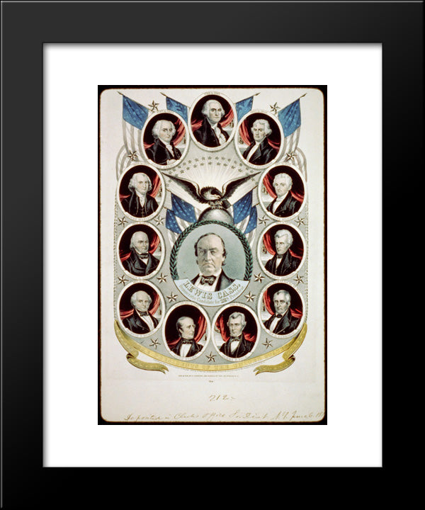 The Presidents Of The United States Lewis Cass, Democratic Candidate For 12Th President. 20x24 Black Modern Wood Framed Art Print Poster by Library of Congress