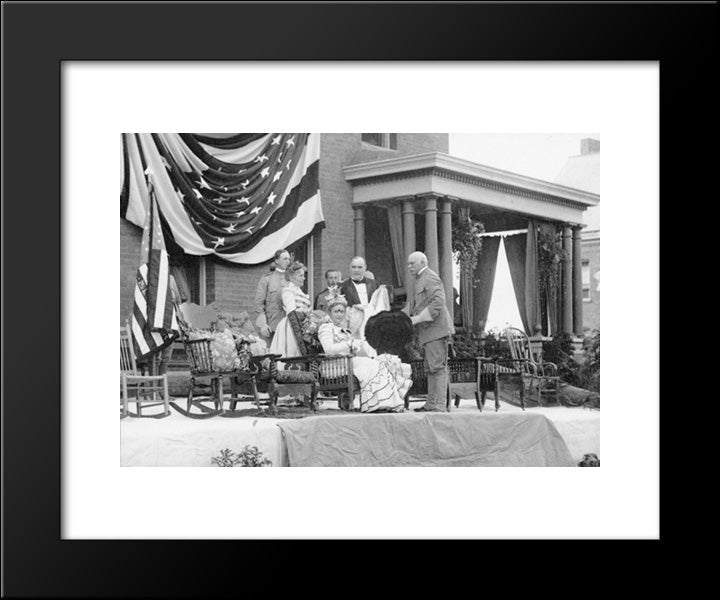 President And Mrs. Mckinley On Reviewing Stand At Plattsburgh Barracks, N.Y. 20x24 Black Modern Wood Framed Art Print Poster by Library of Congress