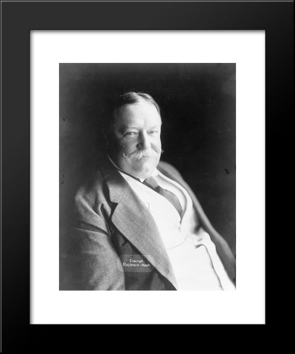 President William H. Taft, Half-Length Portrait, Facing Right 20x24 Black Modern Wood Framed Art Print Poster by Library of Congress
