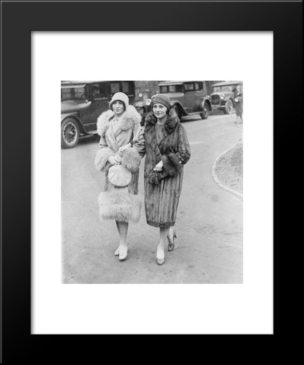 Daughters Of Movie Magnate Call On The President. Misses Edith And Irene Mayer 20x24 Black Modern Wood Framed Art Print Poster by Library of Congress