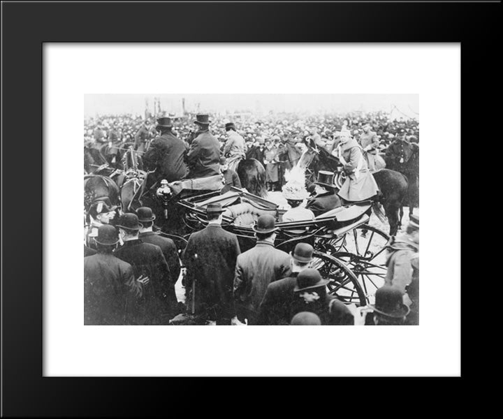 President And Mrs. William Taft, In Horse-Drawn Carriage, On Way To White House After Inauguration 20x24 Black Modern Wood Framed Art Print Poster by Library of Congress