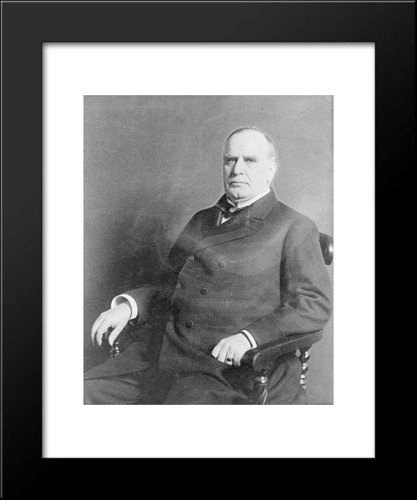 President William C. Mckinley, Three-Quarter Length Portrait, Seated, Facing Left 20x24 Black Modern Wood Framed Art Print Poster by Library of Congress