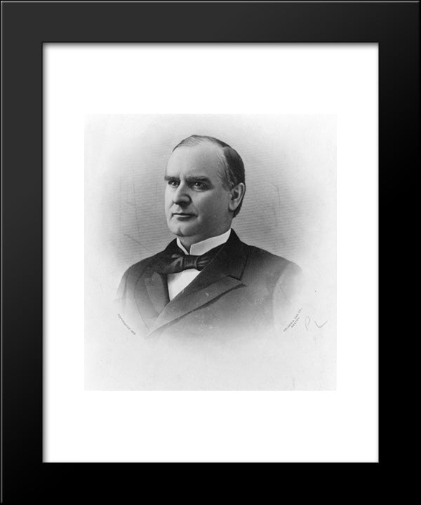 President William Mckinley, Head-And-Shoulders Print, Facing Left 20x24 Black Modern Wood Framed Art Print Poster by Library of Congress