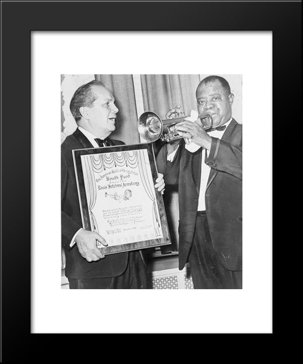 Louis Armstrong at Carnegie Hall Art Print by American History Series 20x24 Black Modern Wood Framed Art Print Poster by Library of Congress