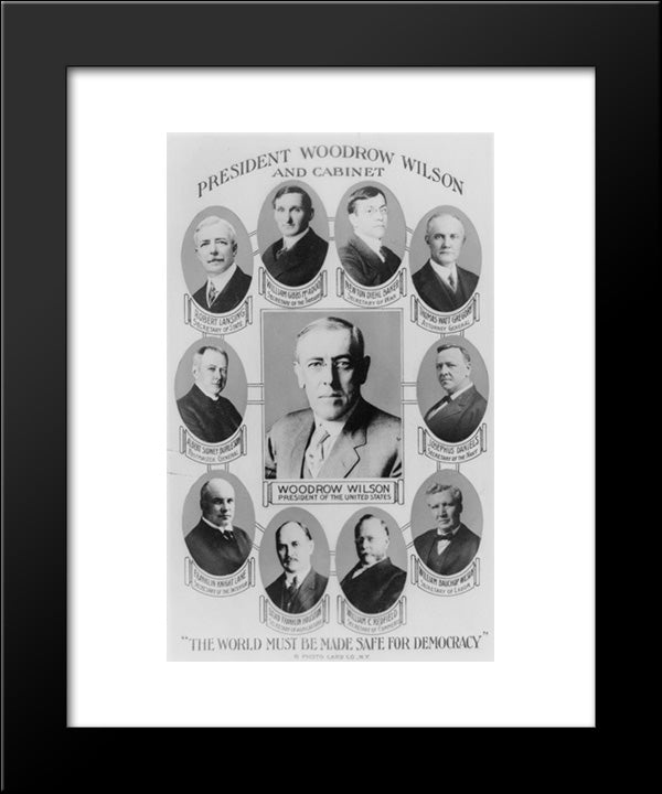 President Woodrow Wilson And Cabinet 20x24 Black Modern Wood Framed Art Print Poster by Library of Congress