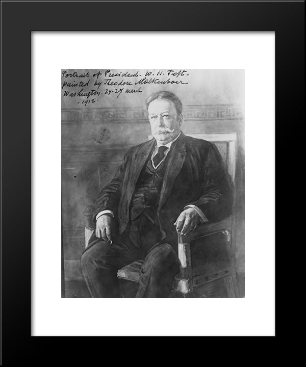 Portrait Of President W.H. Taft Painted By Theodore Molkenboer, Washington, 24-27 March 1912 20x24 Black Modern Wood Framed Art Print Poster by Library of Congress