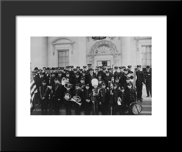 American Achievement Boys Touring The World 20x24 Black Modern Wood Framed Art Print Poster by Library of Congress