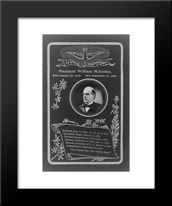 In Loving Remembrance, President William Mckinley, Born January 29, 1843, Died September 14, 1901 20x24 Black Modern Wood Framed Art Print Poster by Library of Congress